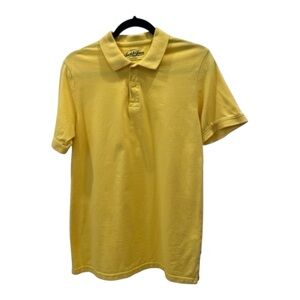 Jack & Jones Yellow Polo Collar Shirt Size M, 100% Cotton, Button Band Closure